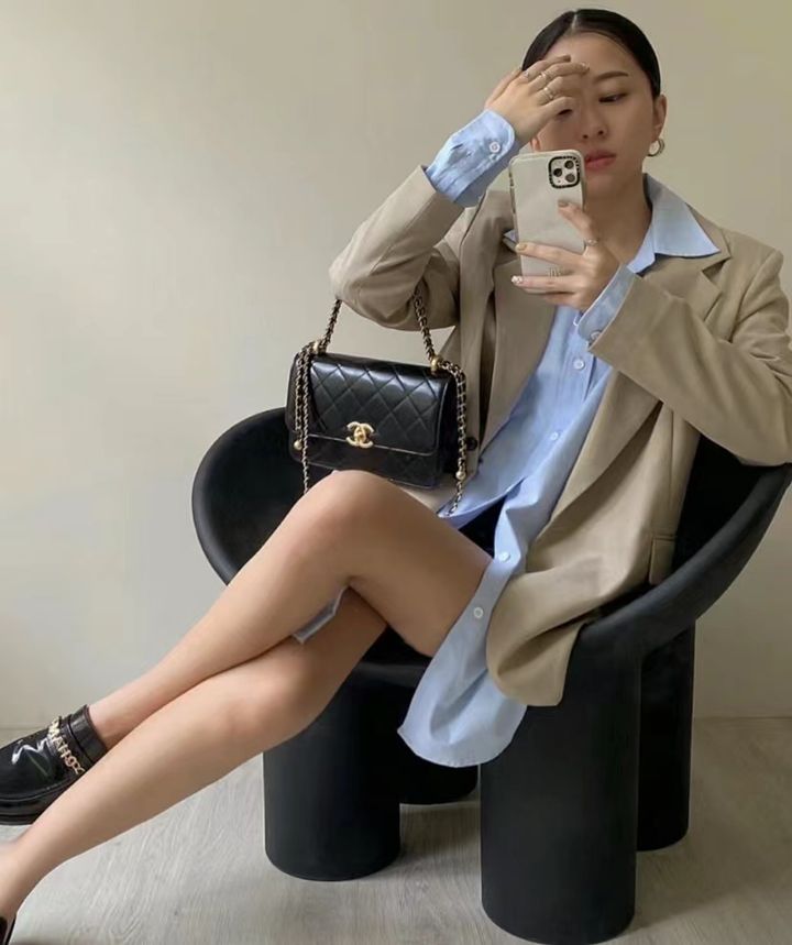 CHANEL 24C 雙金珠WOC鏈條錢包10