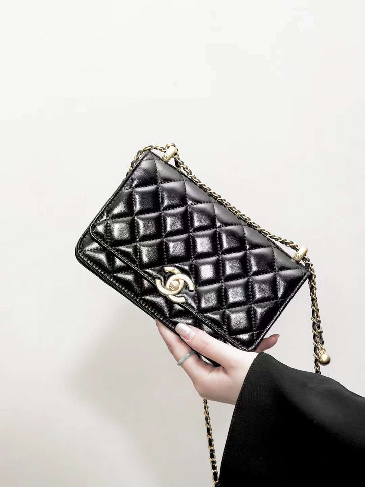 CHANEL 24C 雙金珠WOC鏈條錢包