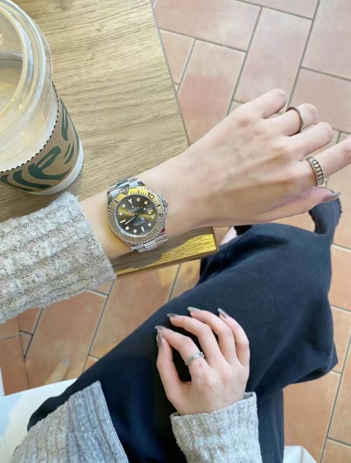 ROLEX YACHT-MASTER 37 銀灰面藍針遊艇勞力士手錶 268622 楊冪同款 19