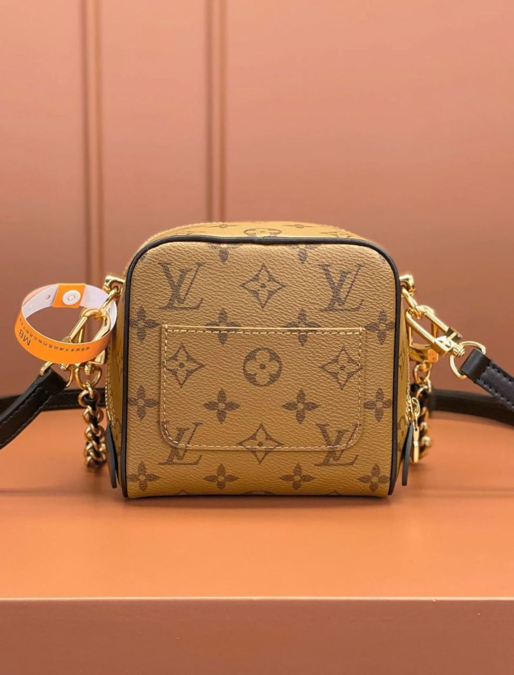 LV JUST IN CASE 小骰子包 卡其老花款 M47162 最新芯片版本 0