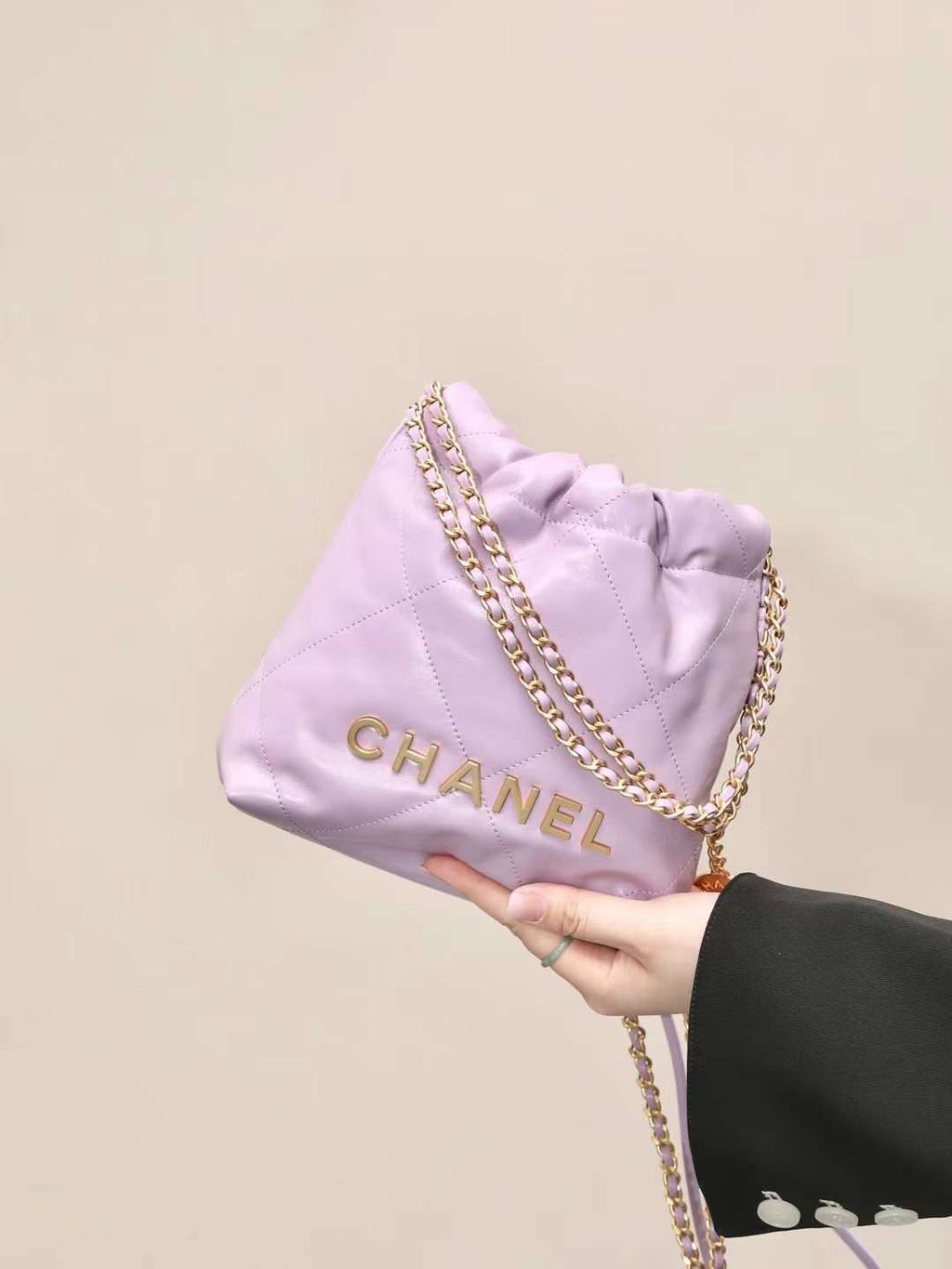 CHANEL 22BAG MINI 香芋紫小水桶包  