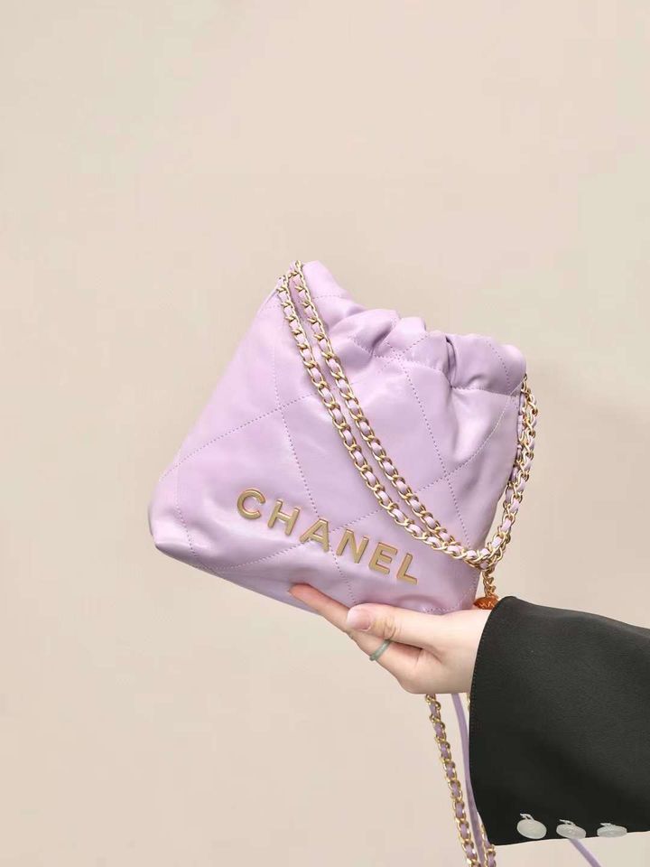 CHANEL 22BAG MINI 香芋紫小水桶包  