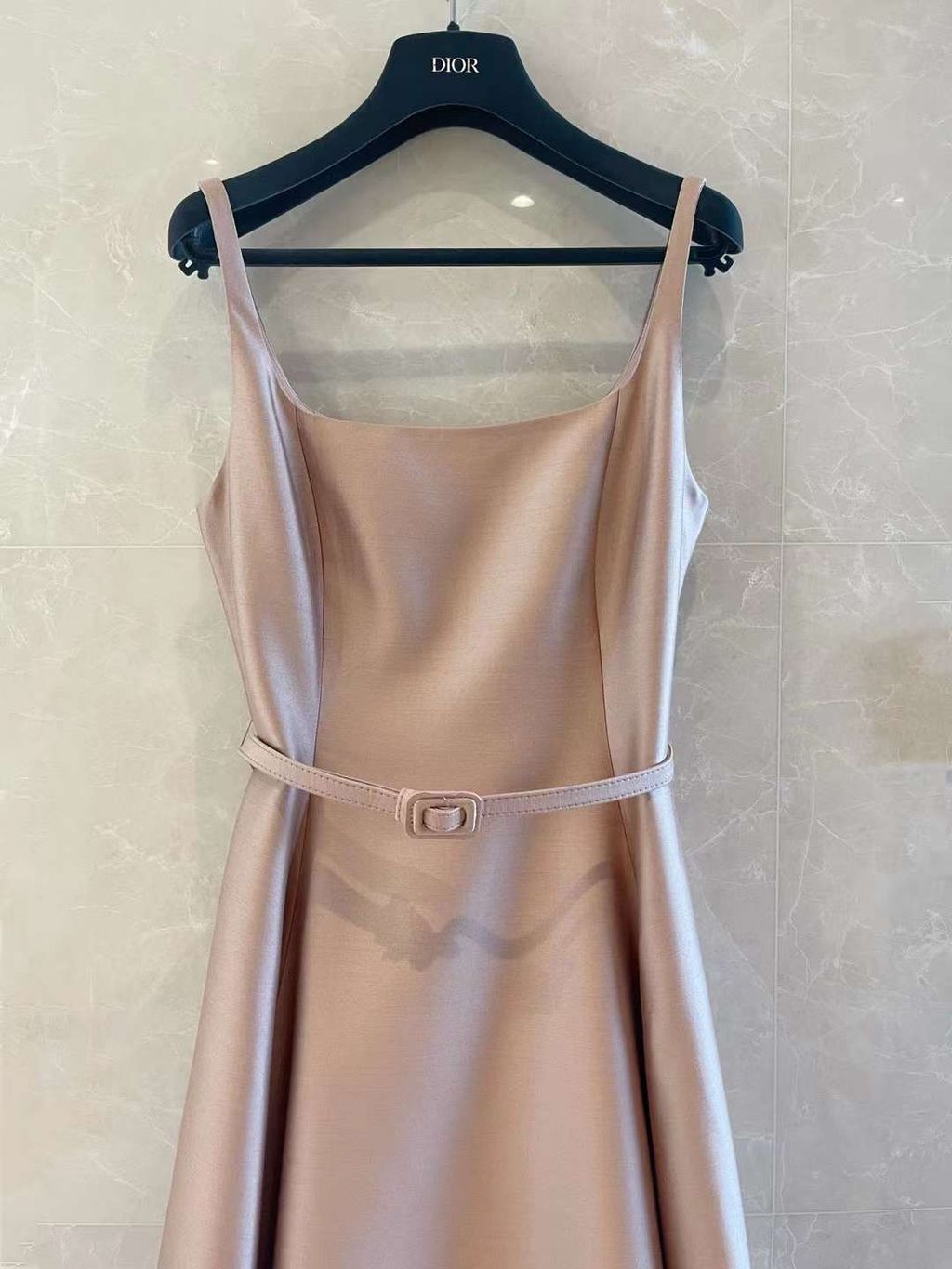 DIOR 赫本腰帶細肩真絲連身裙 4