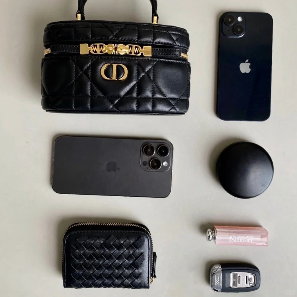 DIOR CARO MINI VANITY 化妝盒包 黑色 12
