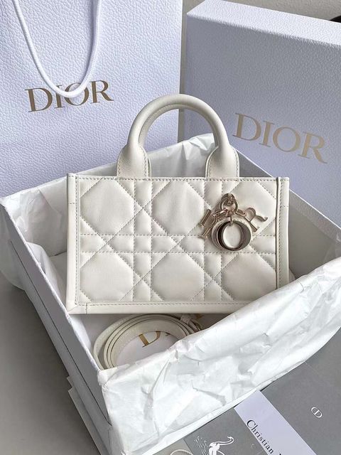 DIOR BOOK TOTE MINI 背帶托特包 奶白色 