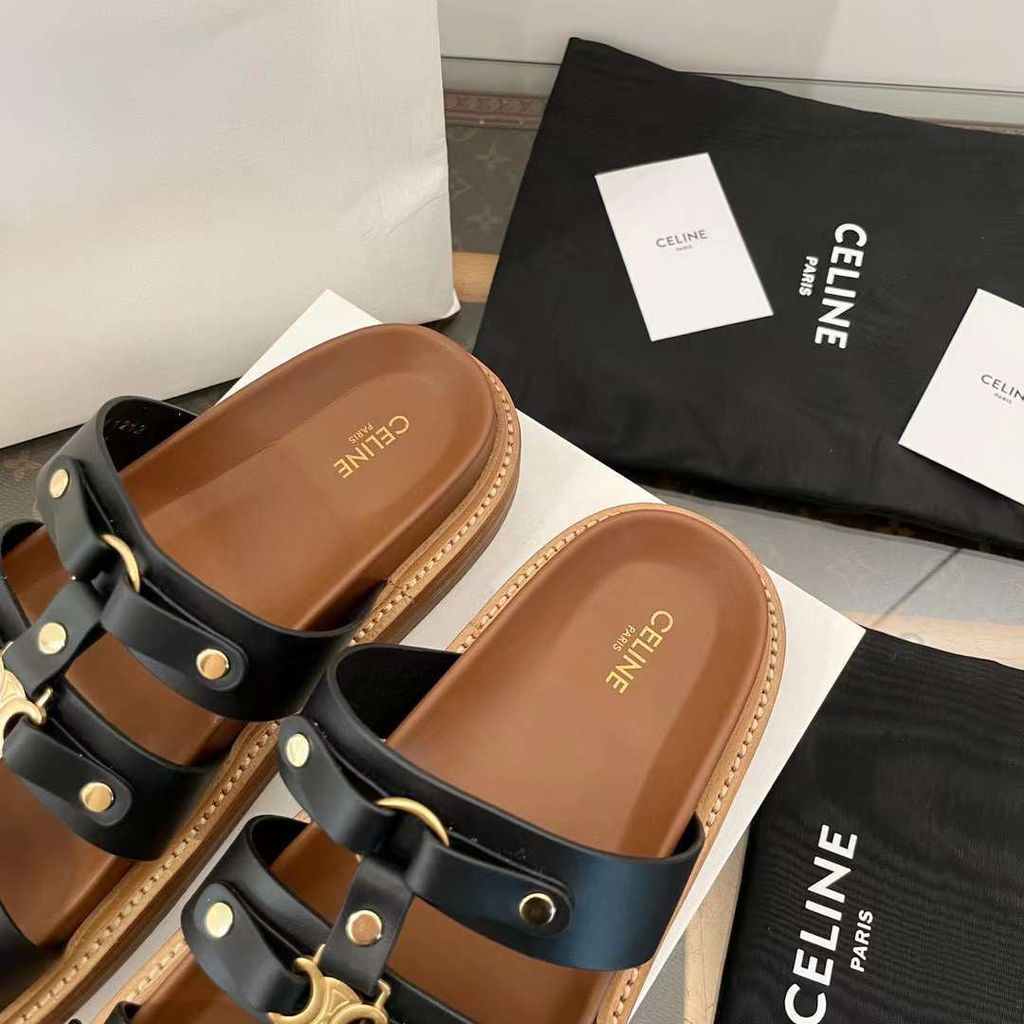 CELINE 凱旋門羅馬厚底平底拖7