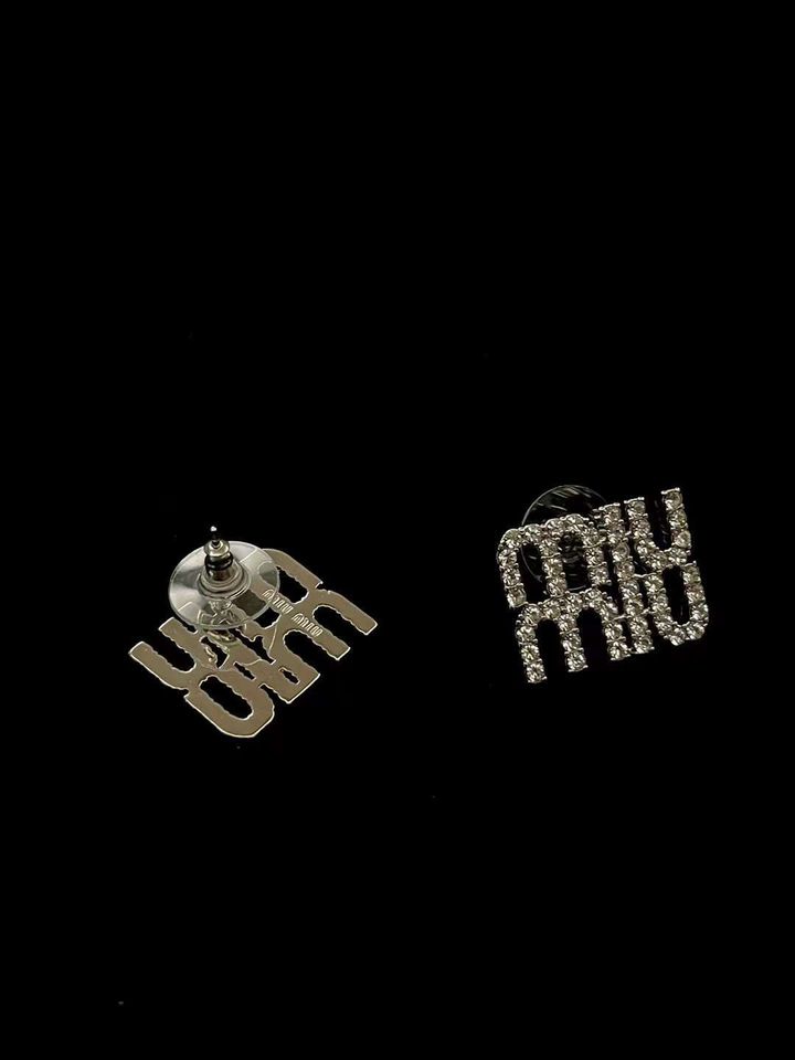 MIU MIU 雙層字母滿鑽耳環 1