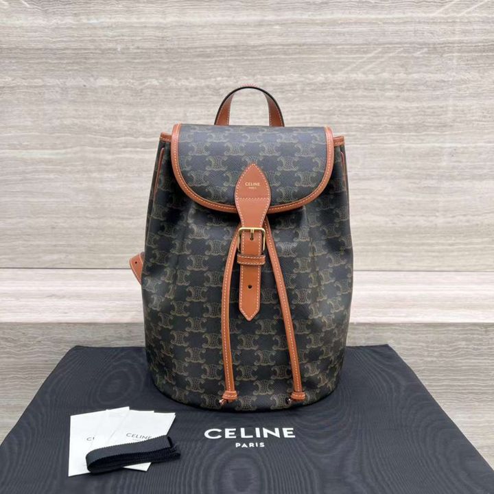 CELINE FOLCO 老花雙肩後背包 中號 