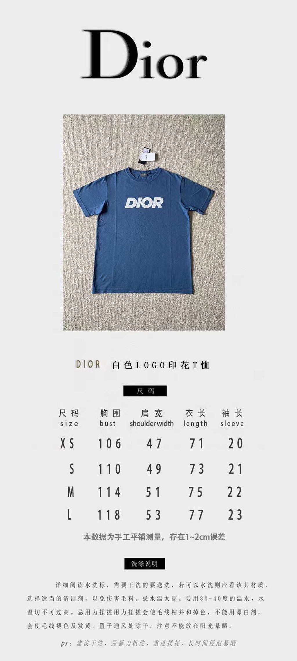 DIOR 白LOGO印花短袖T恤上衣 8