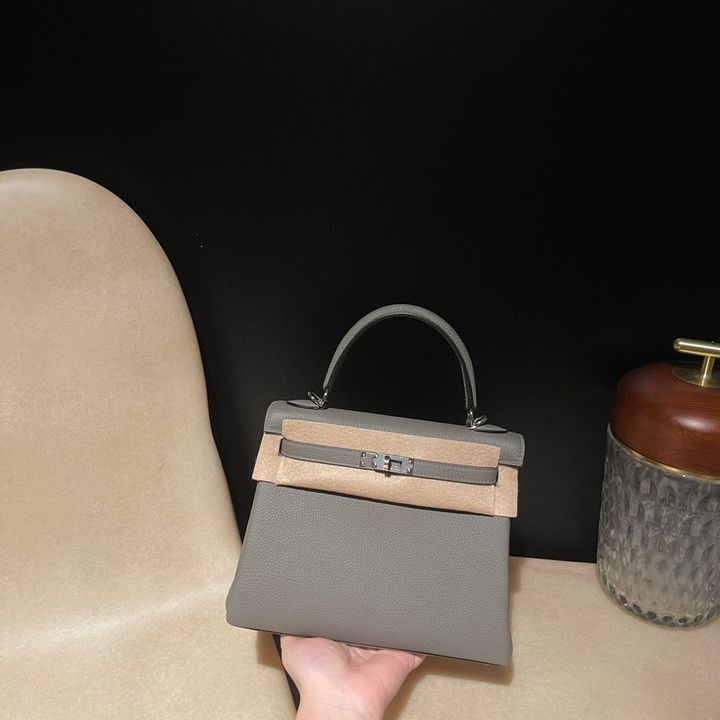 HERMES KELLY TOGO皮 0L積雨雲灰 銀釦 25:28:32:35