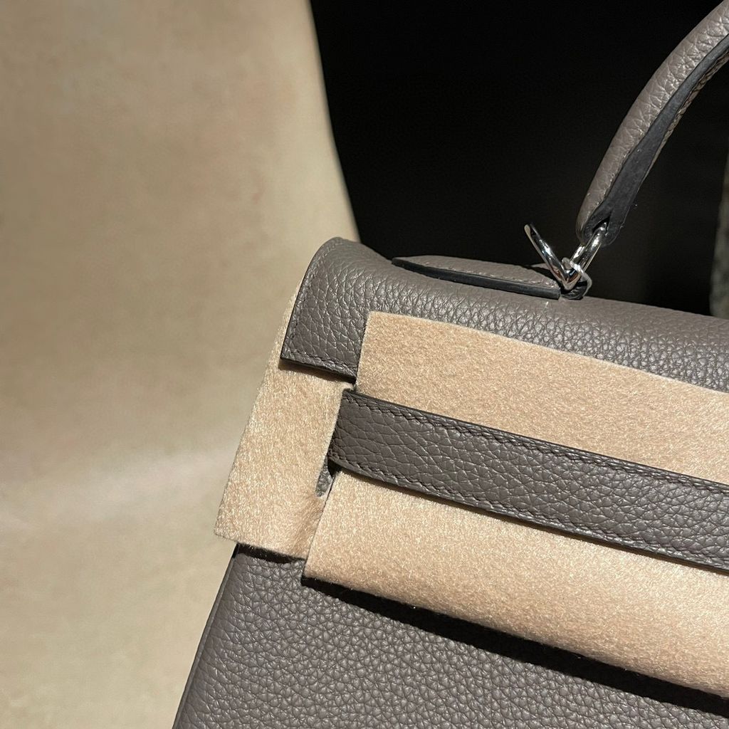 HERMES KELLY TOGO皮 8F錫器灰 銀釦 25:28:32:351