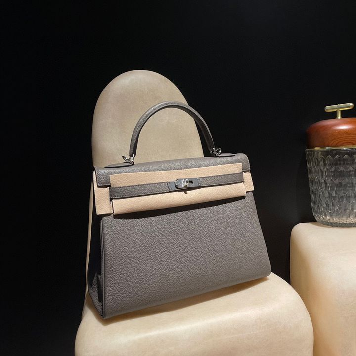 HERMES KELLY TOGO皮 8F錫器灰 銀釦 25:28:32:35