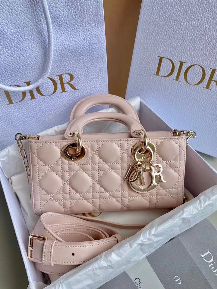 DIOR LADY D-JOY 胭脂粉小號黛妃包