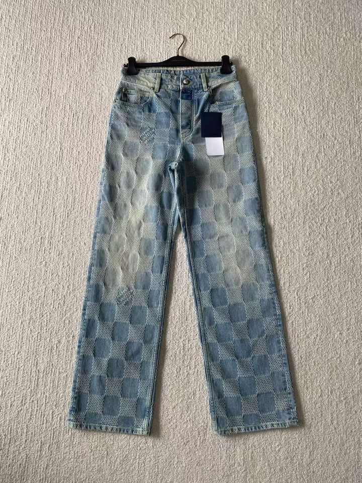LV DAMIER 棋盤格牛仔長褲 1AFQGR 男女同款 1