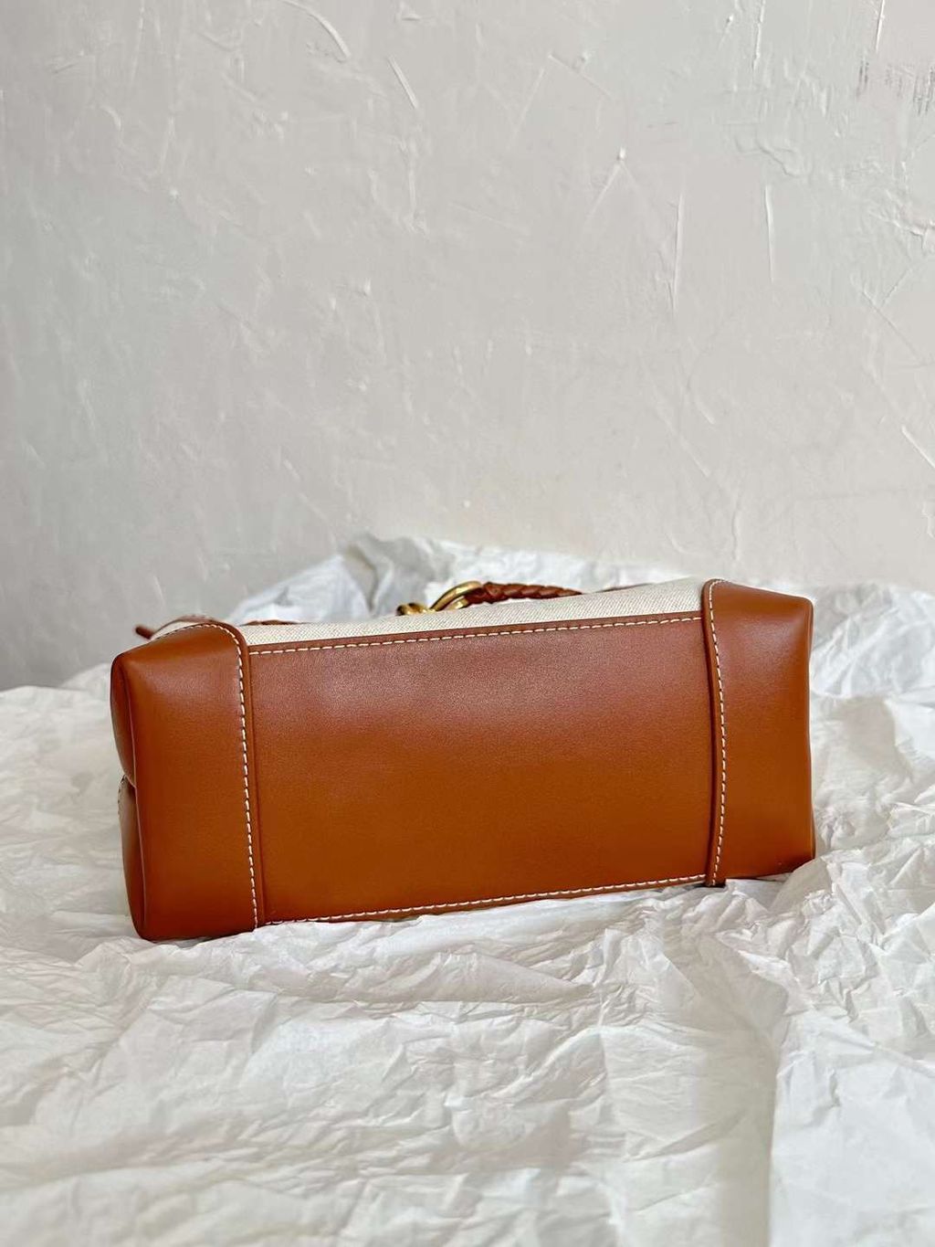 BV ANDIAMO 八字扣公文包 帆布拼牛皮 小號3