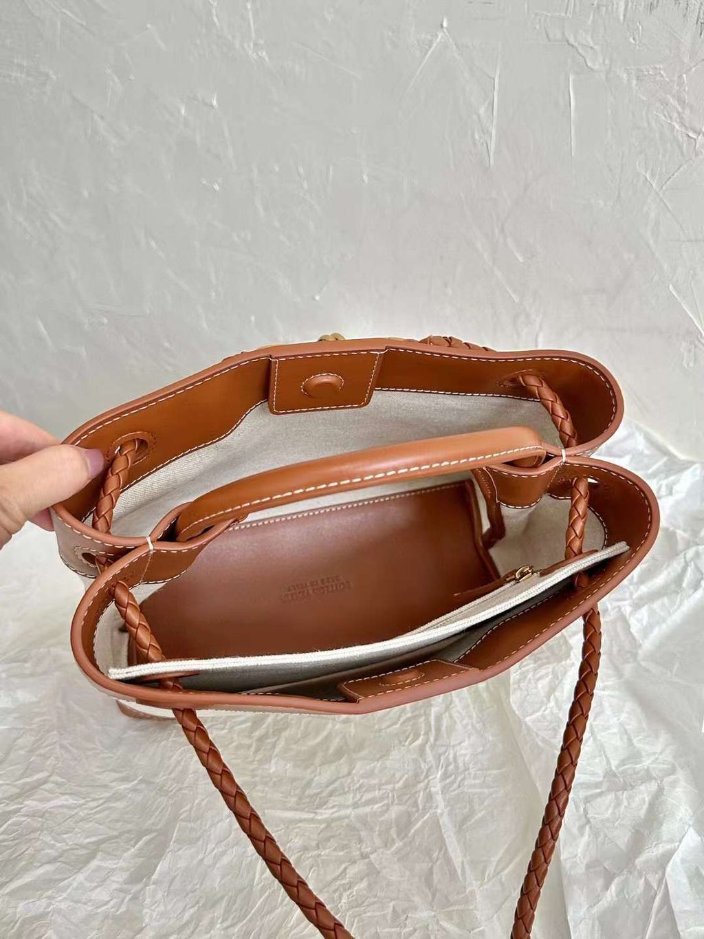 BV ANDIAMO 八字扣公文包 帆布拼牛皮 小號8