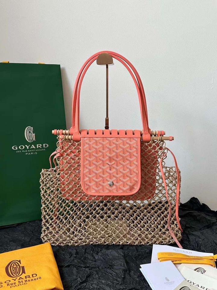 GOYARD 漁網草編沙灘包9