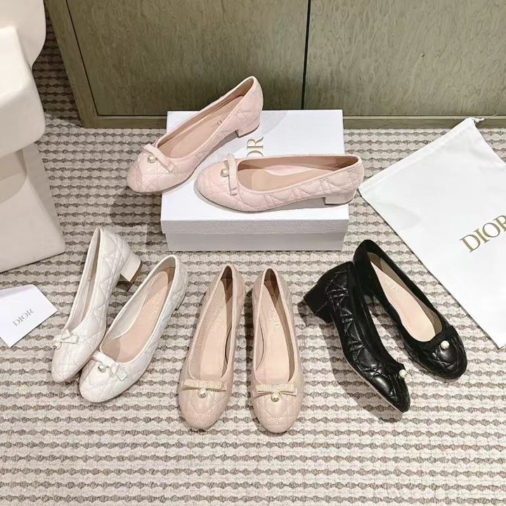DIOR DIORAMOUR 菱格紋珍珠芭蕾舞鞋