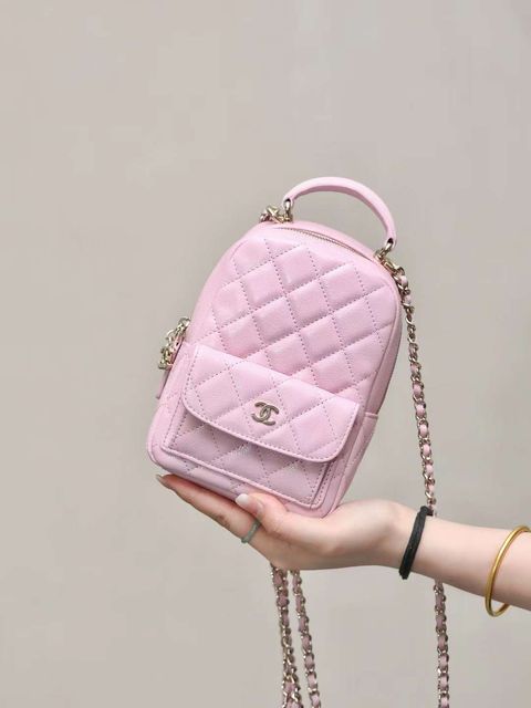 CHANEL 24C 多背法迷你小書包 粉色 