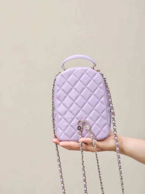 CHANEL 24C 多背法迷你小書包 紫色 ㄅ