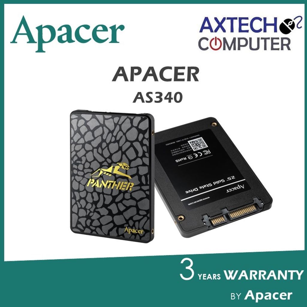 APACER PANTHER AS340 Sata SSD ll120GB ll 240GB ll 480GB ll 960GB ll 3 Years  Warranty – AX TECH COMPUTER SDN BHD