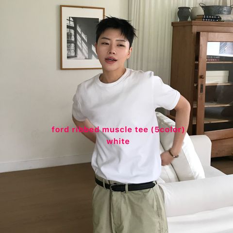 ford ribbed muscle tee-white