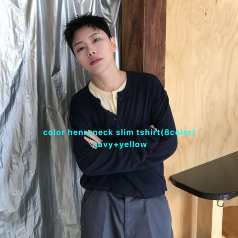 color henryneck slim tshirt-main