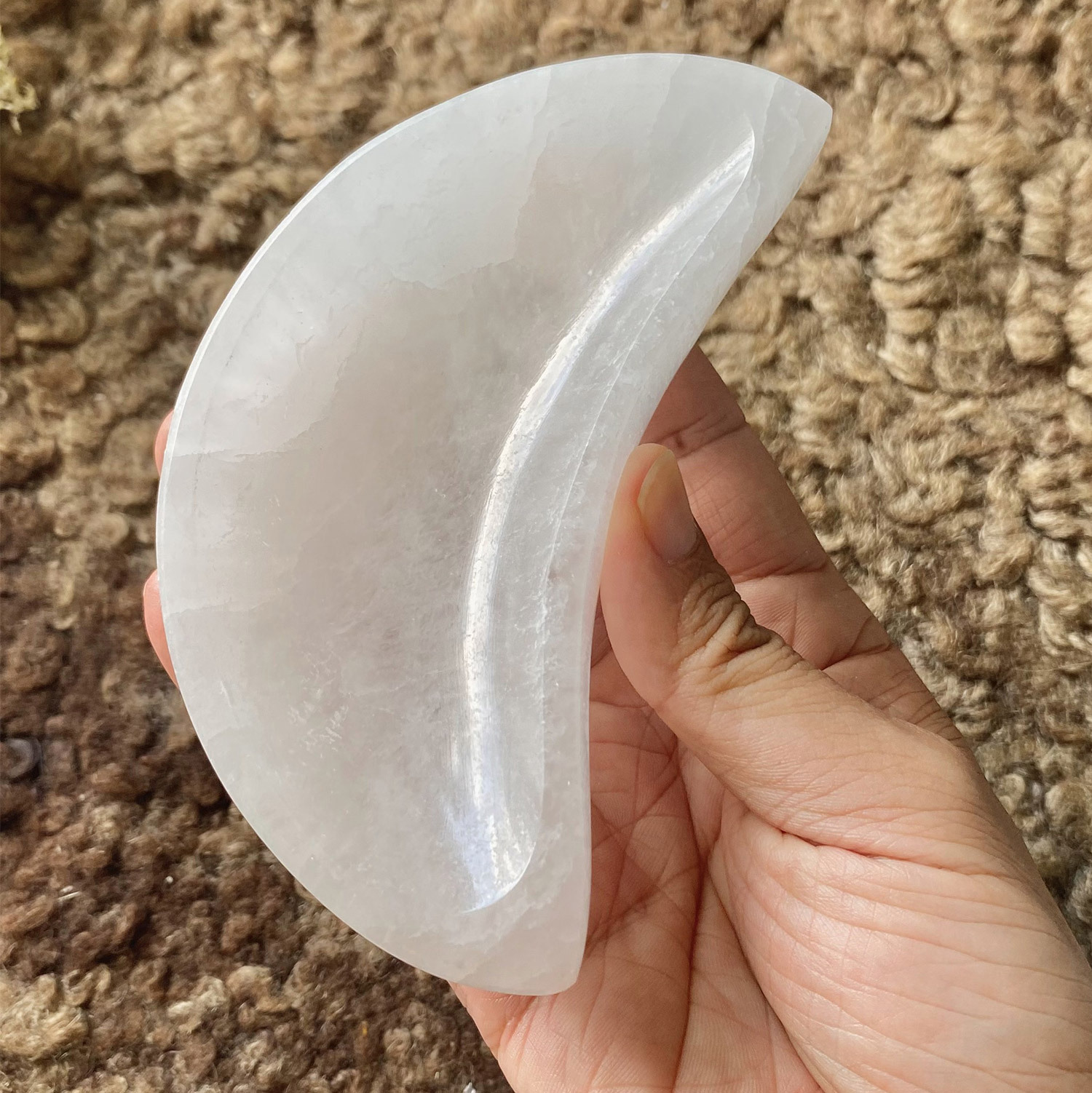 Selenite Moon Bowl - 6