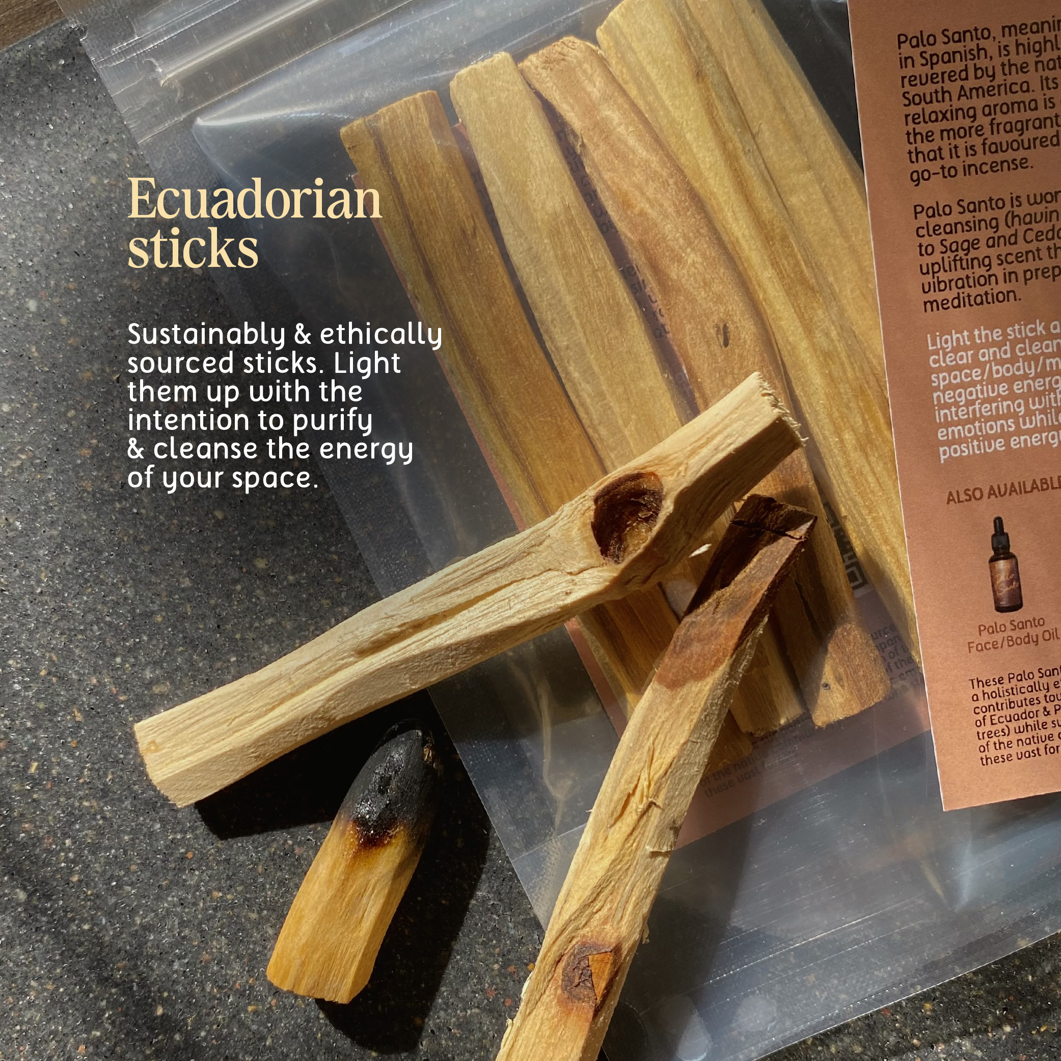 Palo Santo Wood Sticks – Natural Incense For Cleansing, 25g Pack (2-4 Sticks)