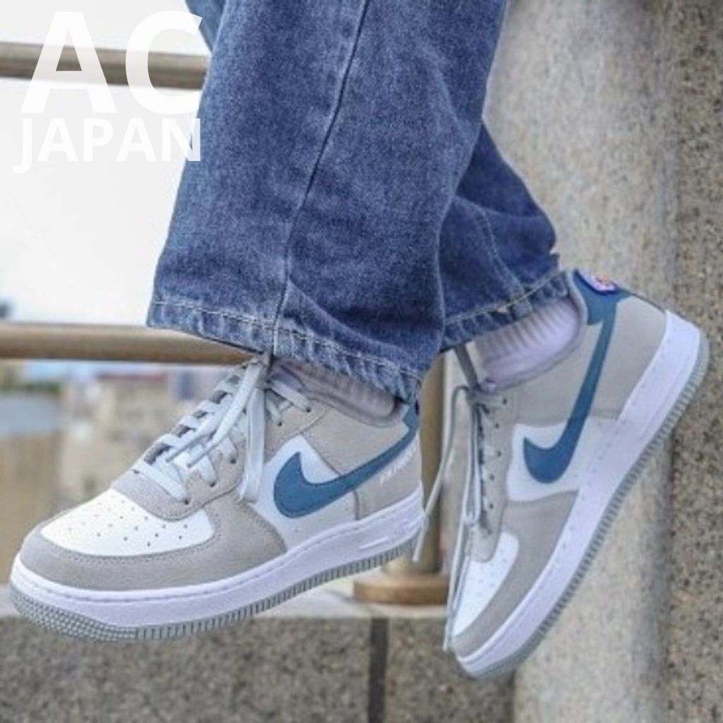 Nike Air Force 1 灰藍麂皮拼接刺繡休閒鞋潮流男鞋女鞋DH7568-001 – AC_Japan