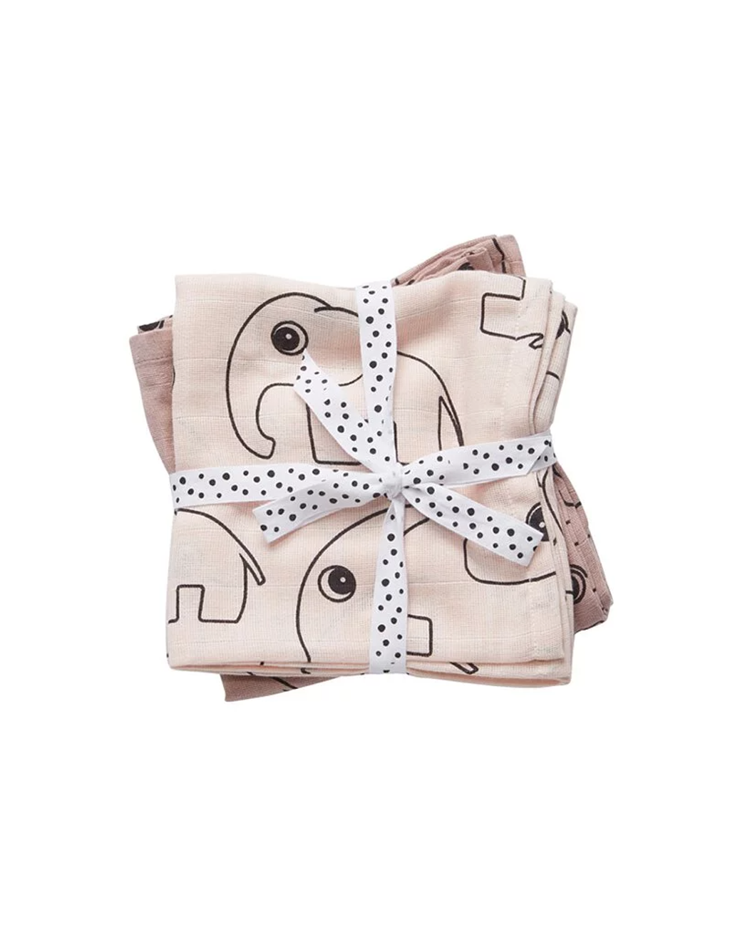 純棉嬰兒包巾-動物款粉色