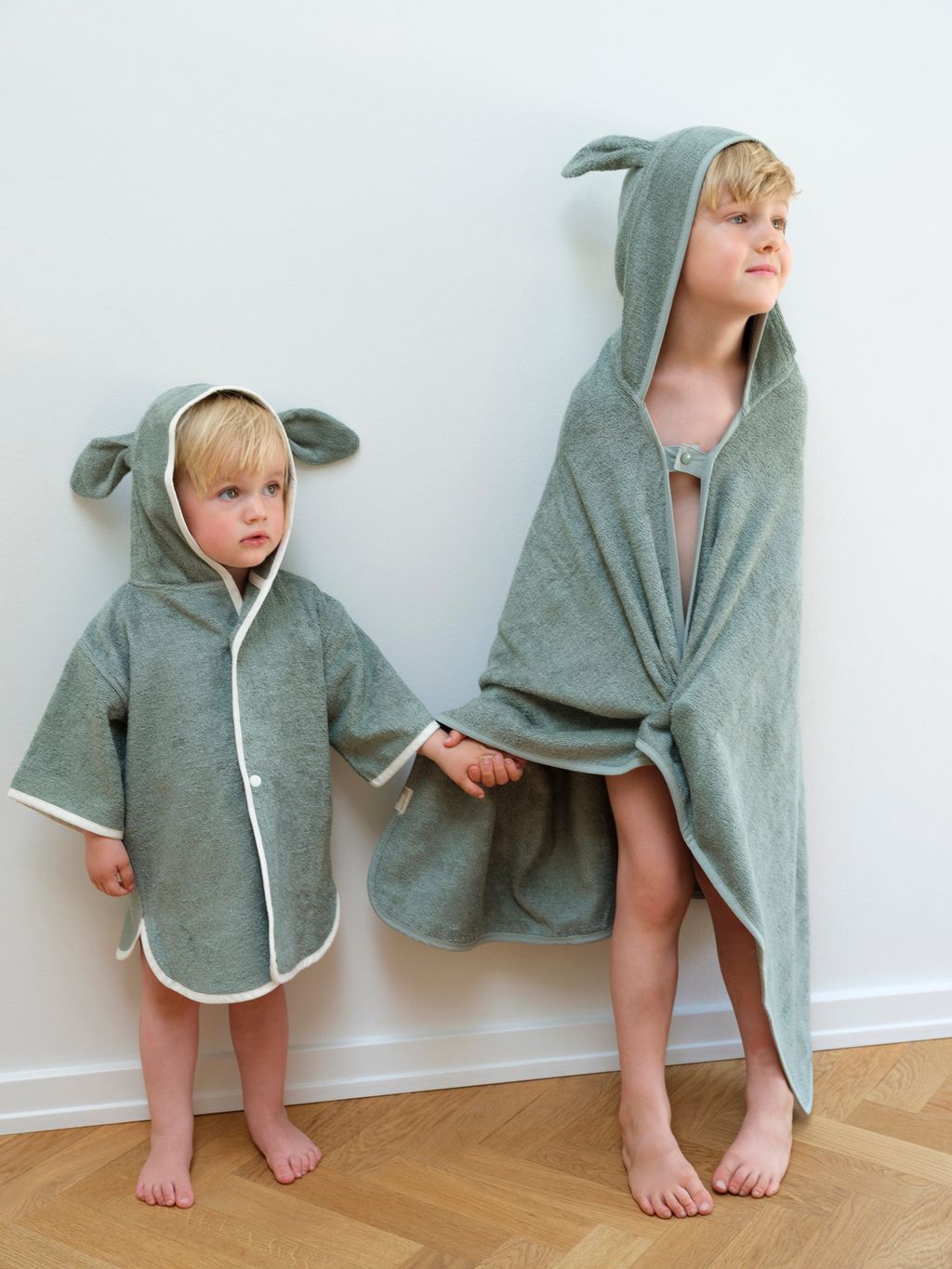 Hooded Junior Towel - Bunny - Eucalyptus 3