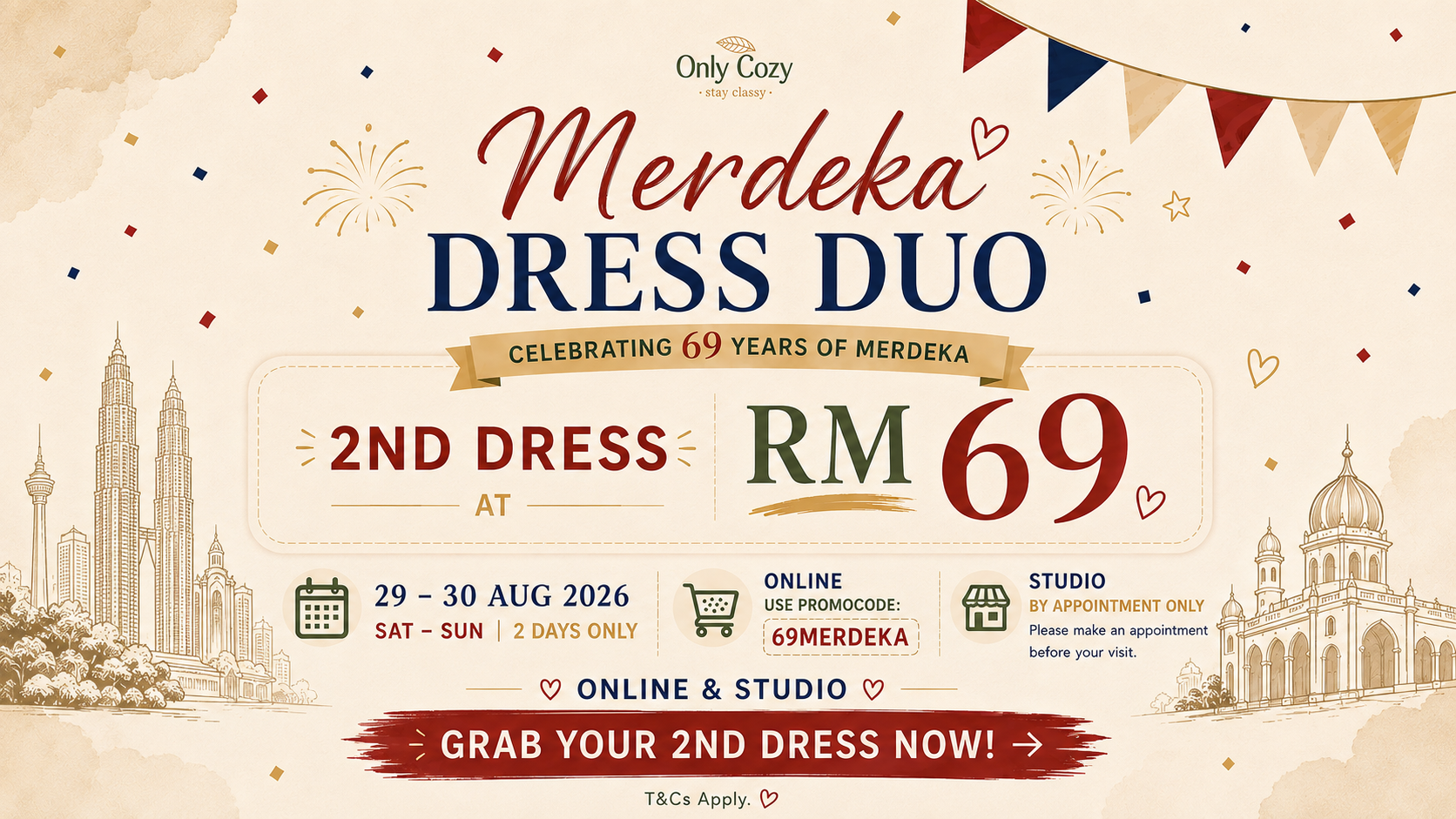 🇲🇾 Merdeka Sale 2026 Malaysia  | 2nd Dress at RM69 Only – Only Cozy KL