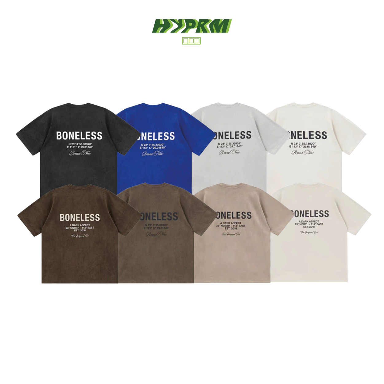 BONELESS Suede Coordinate Back Logo Tee