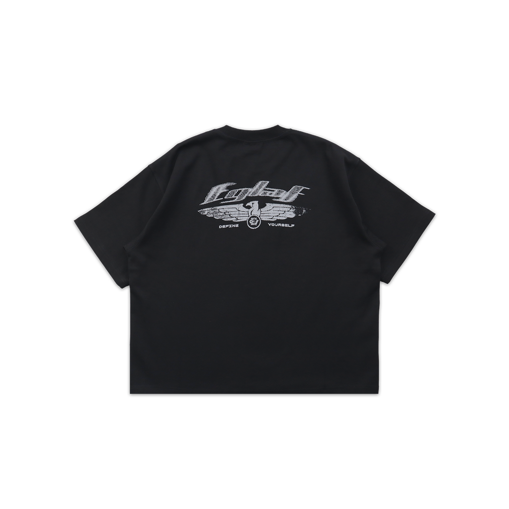 RW Wings Boxy Tee-Black-Back