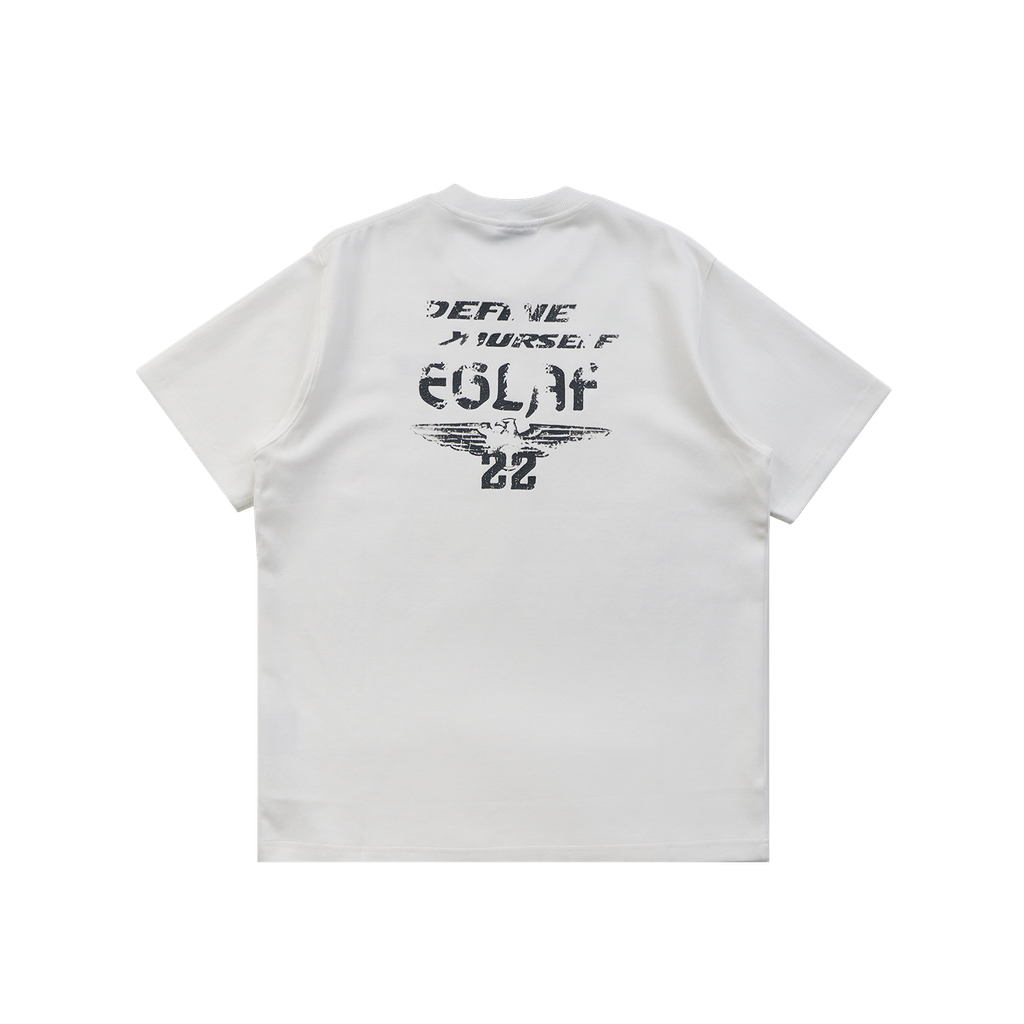 RW Distressed Texts Tee-White-Back