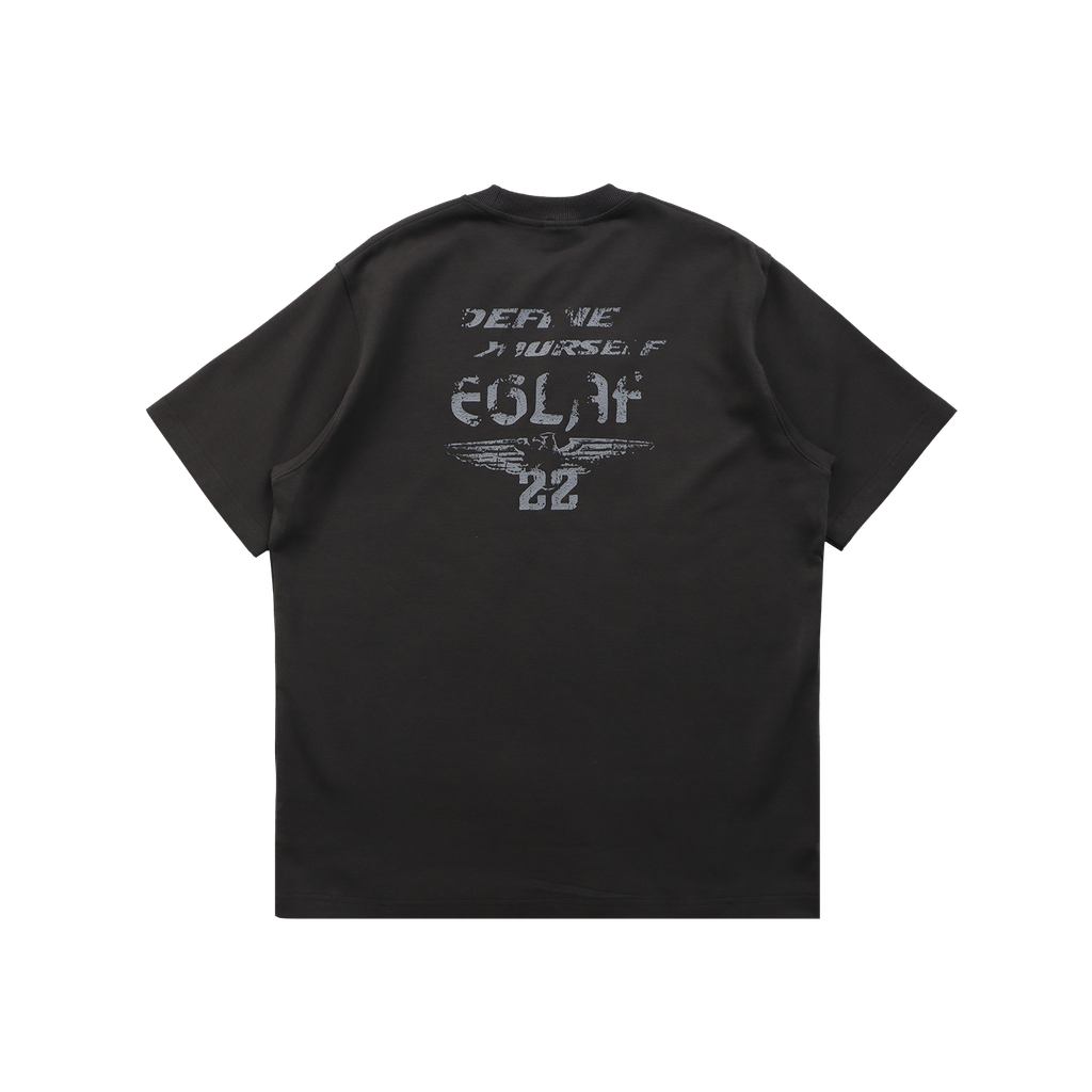 RW Distressed Texts Tee-Grey-Back