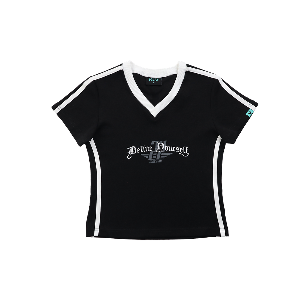 RW-V-Neck Crop Top-Front