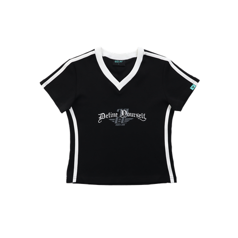 RW-V-Neck Crop Top-Front