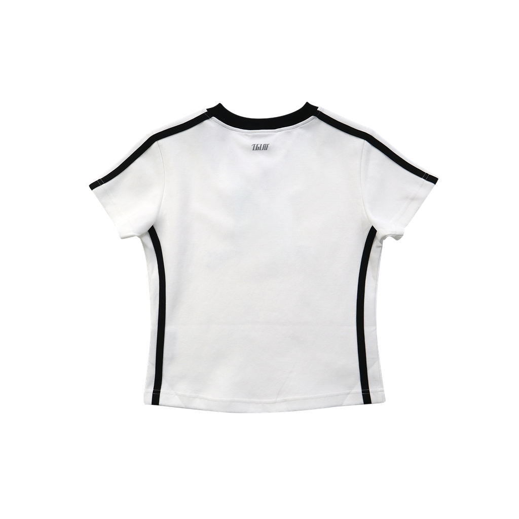 RW-V-Neck Crop Top-White-Back