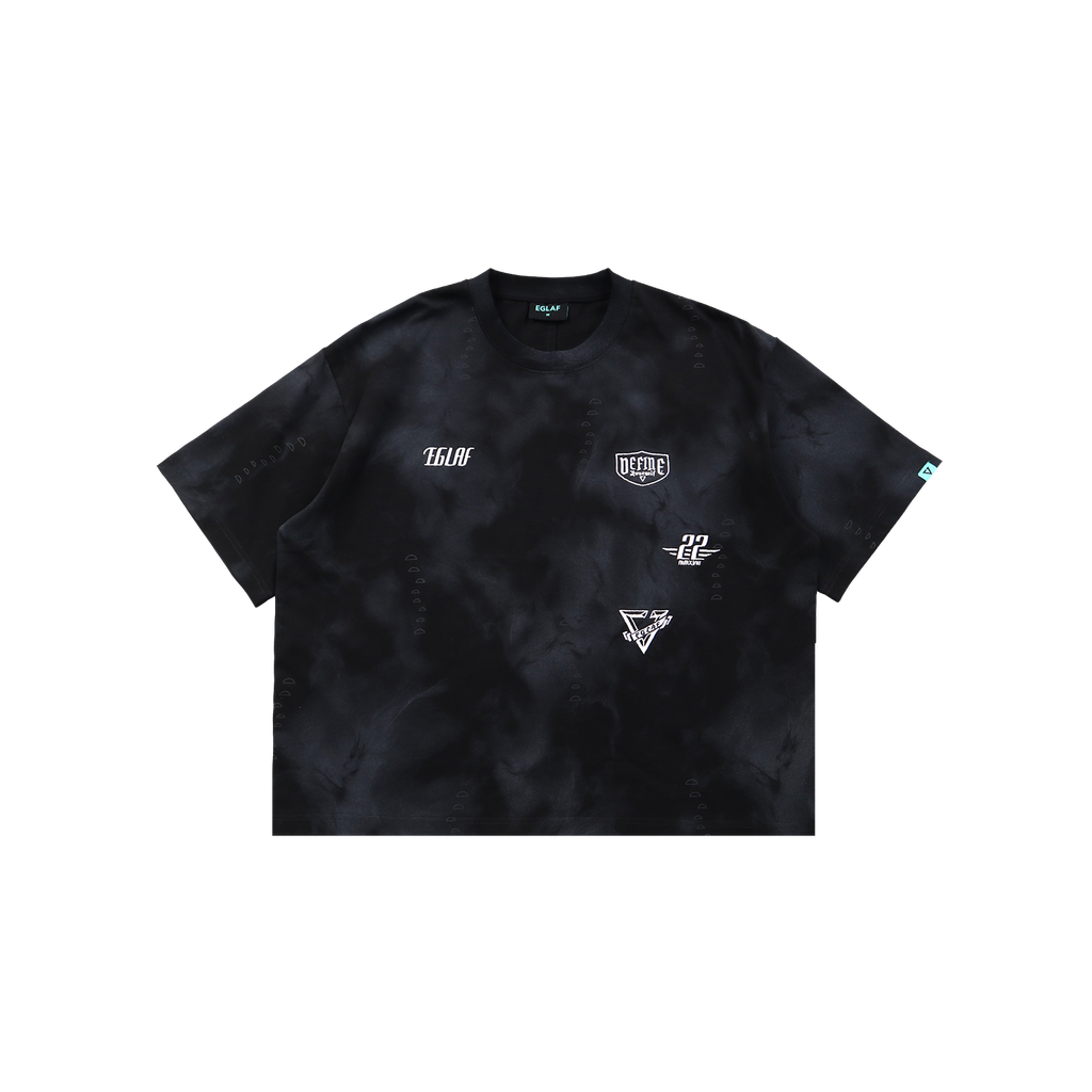 RW Badges Boxy Tee-Black-Front
