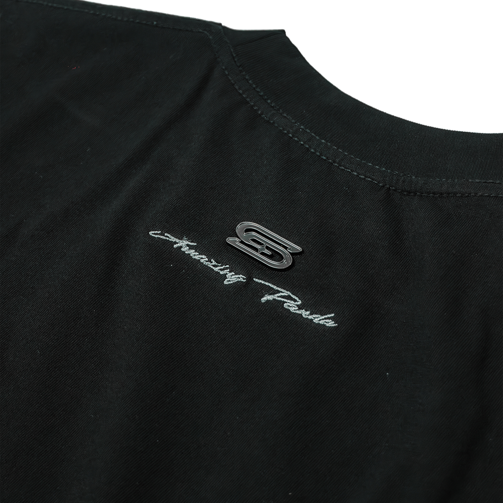 SLOWDOWN Line Embroidered Tee Black (FW25) - Back (1)