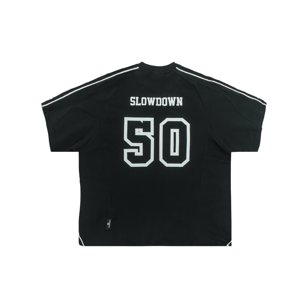 SLOWDOWN Soccer Tee Black (FW25) - Back