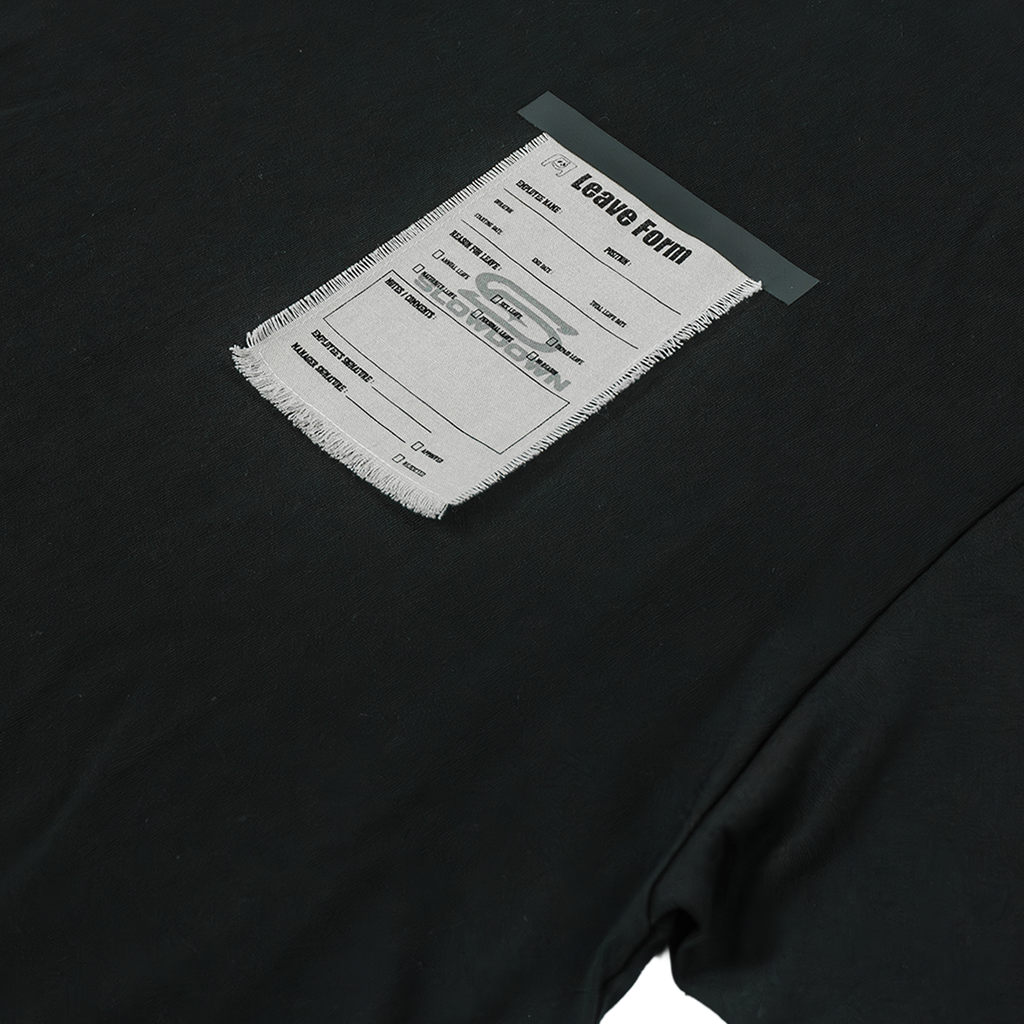 SLOWDOWN Leave Form Tee Black (FW25) - Front