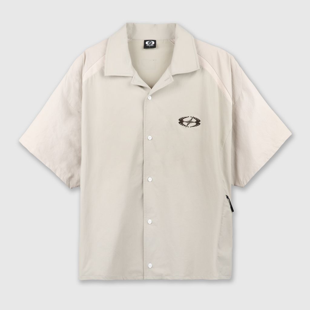 U8 Boxy Shirt (Khaki) Front