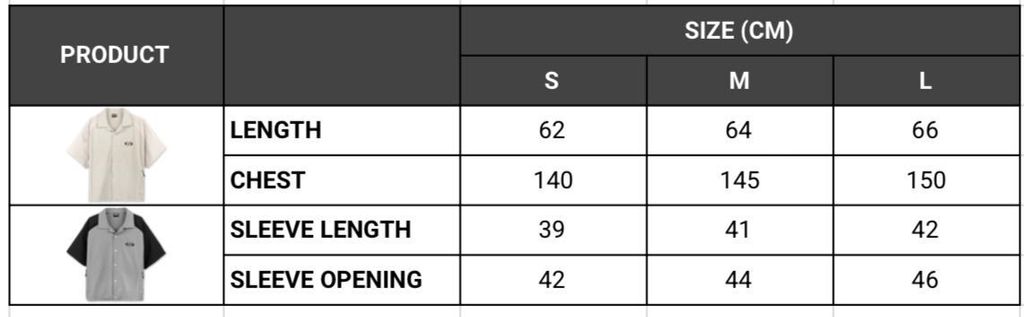 u8 boxy shirt size chart