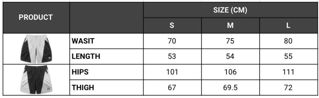double pleats shorts size chart