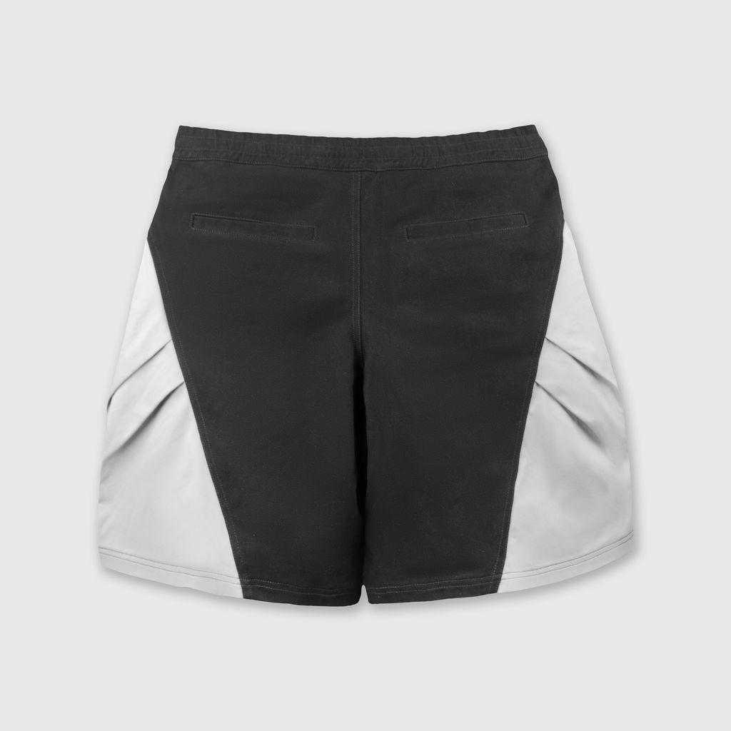 Panel Pleats Shorts (Black) Back