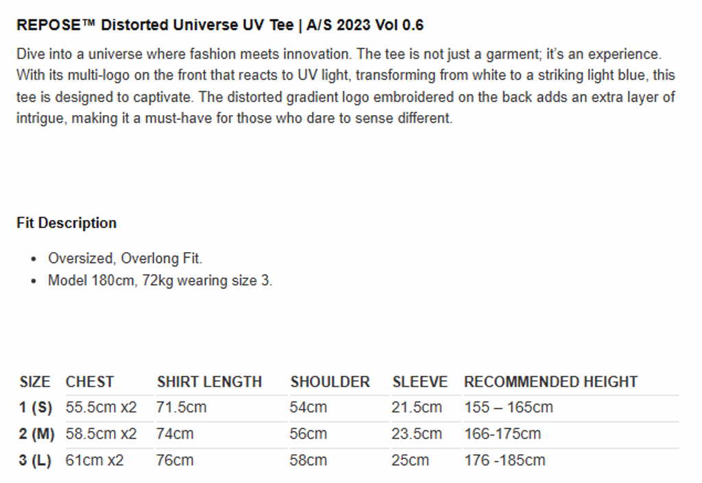 DISTORTED UNIVERSE SZ CHART