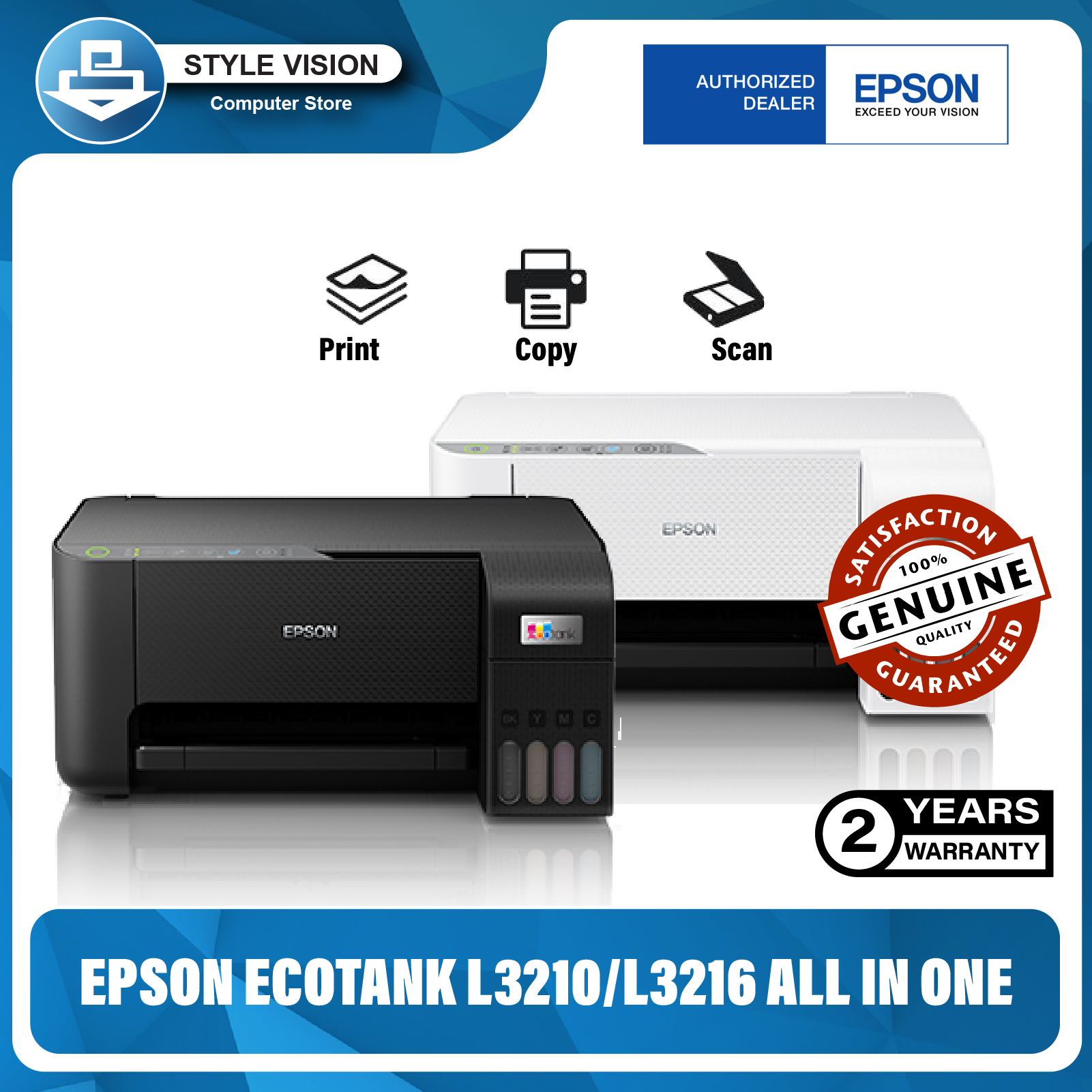 Epson Ecotank L3210 L3216 All In One Ink Tank Printer Replacement For L3110 Style Vision 7248